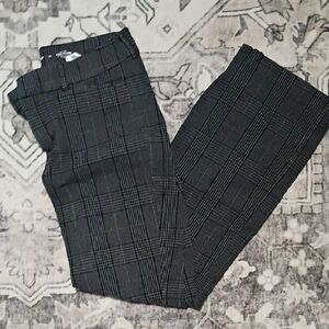 Old Navy Black Plaid Pixie Flare Pants